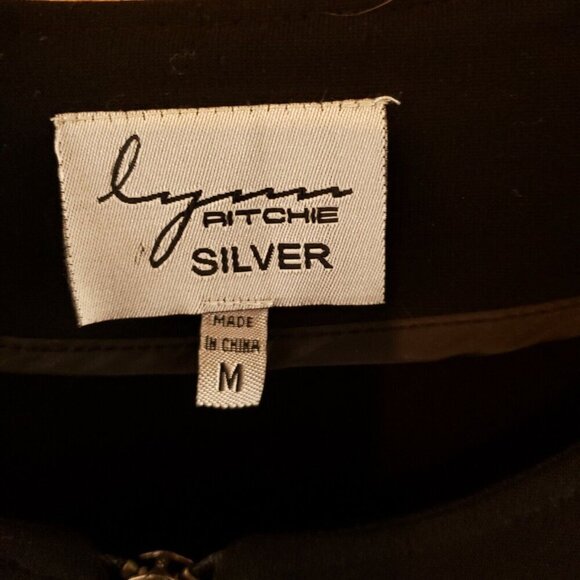 Lynn Ritchie Silver Womens Black Stretch Blazer Medium - Picture 5 of 7